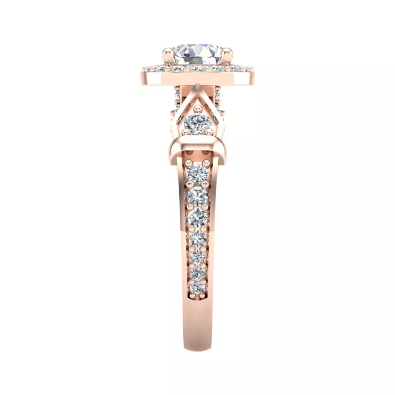 14K Rose Gold Brynn Halo Engagement Ring