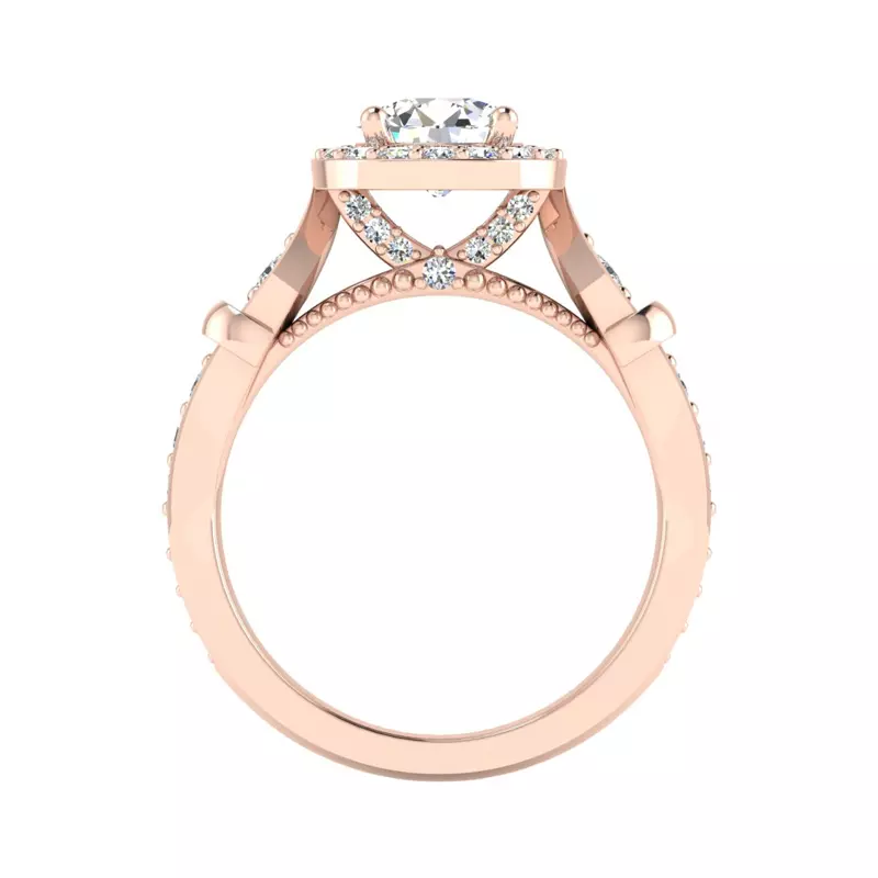 14K Rose Gold Brynn Halo Engagement Ring