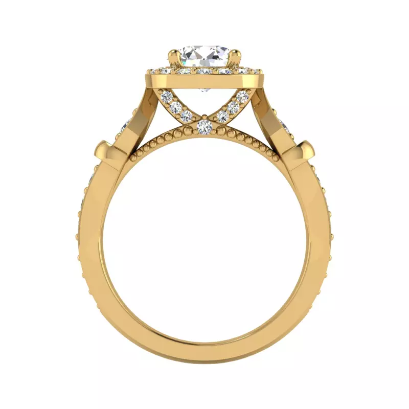 14K Yellow Gold Brynn Halo Engagement Ring