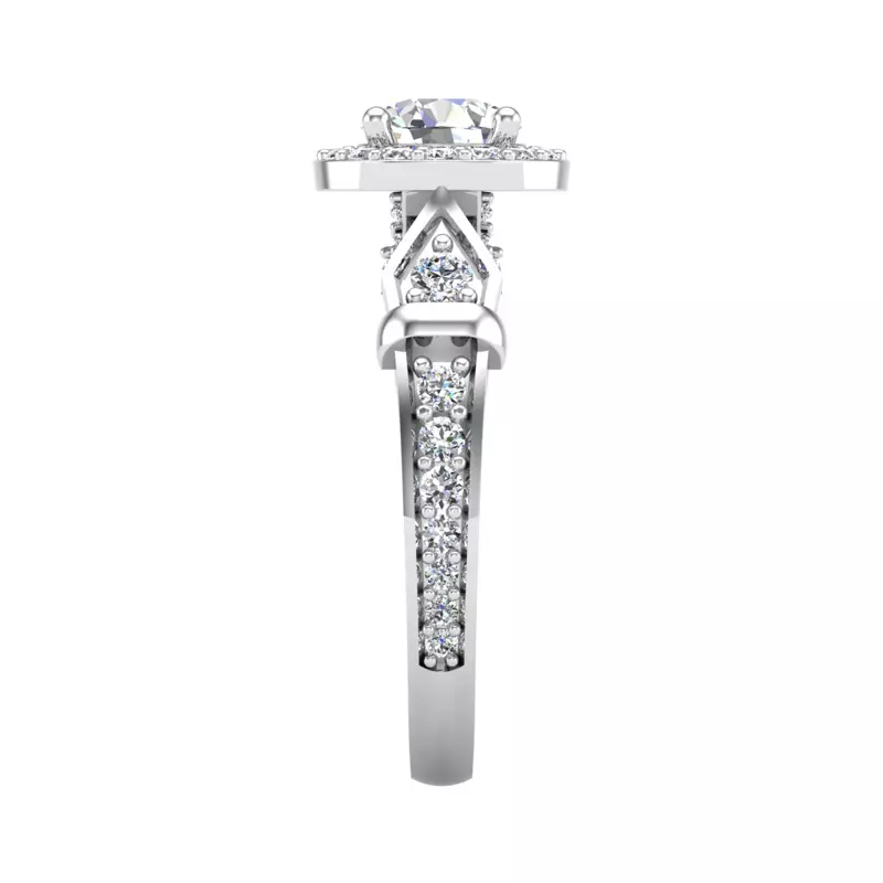Platinum Brynn Halo Engagement Ring