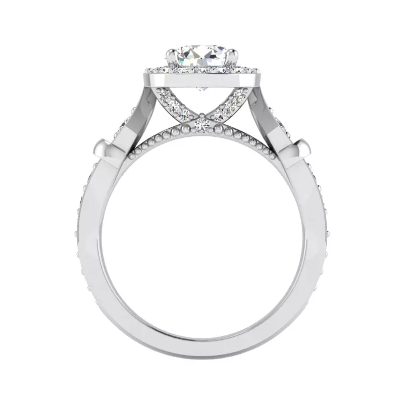 Platinum Brynn Halo Engagement Ring