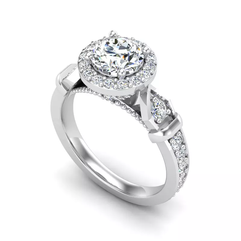 Platinum Brynn Halo Engagement Ring