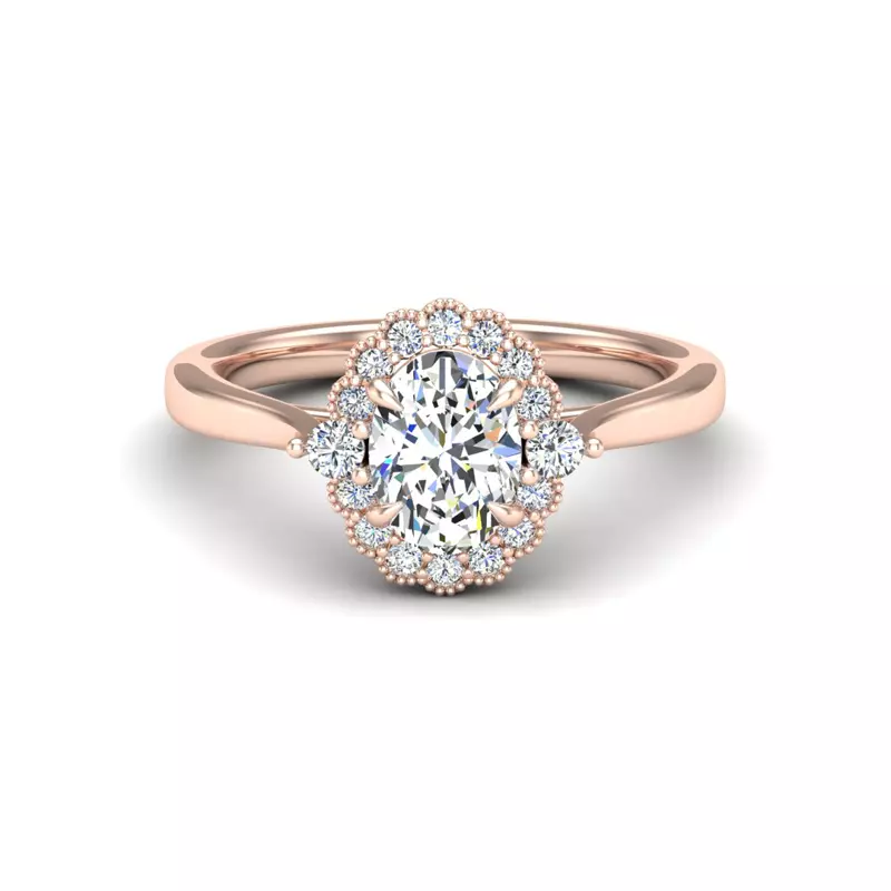 14K Rose Gold Blair Halo Engagement Ring