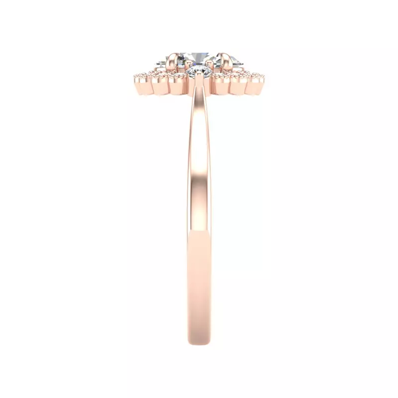 14K Rose Gold Blair Halo Engagement Ring