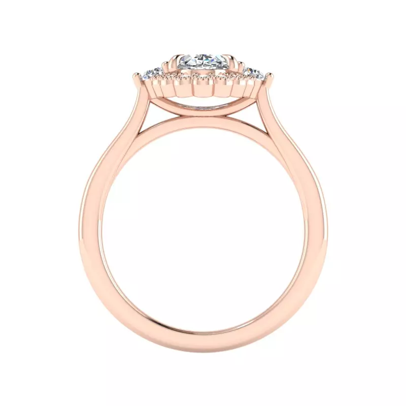 14K Rose Gold Blair Halo Engagement Ring