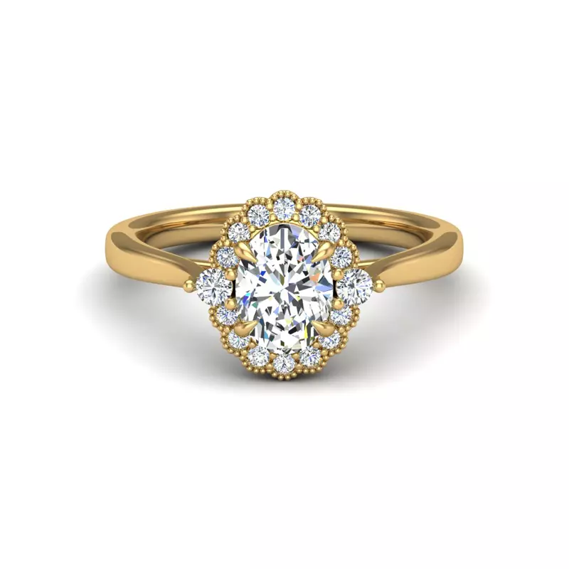14K Yellow Gold Blair Halo Engagement Ring