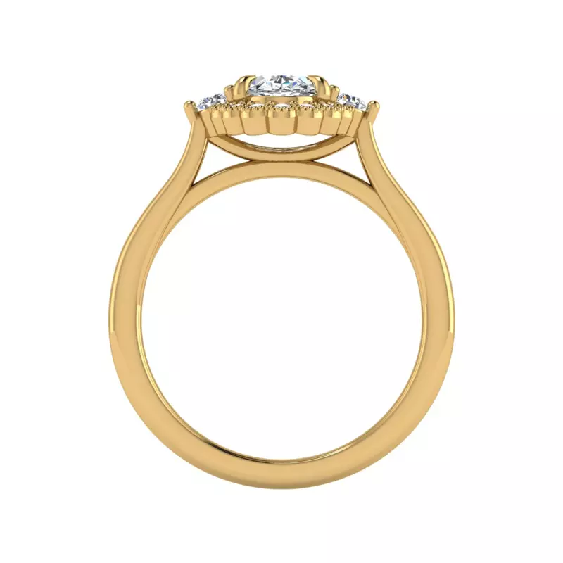 14K Yellow Gold Blair Halo Engagement Ring