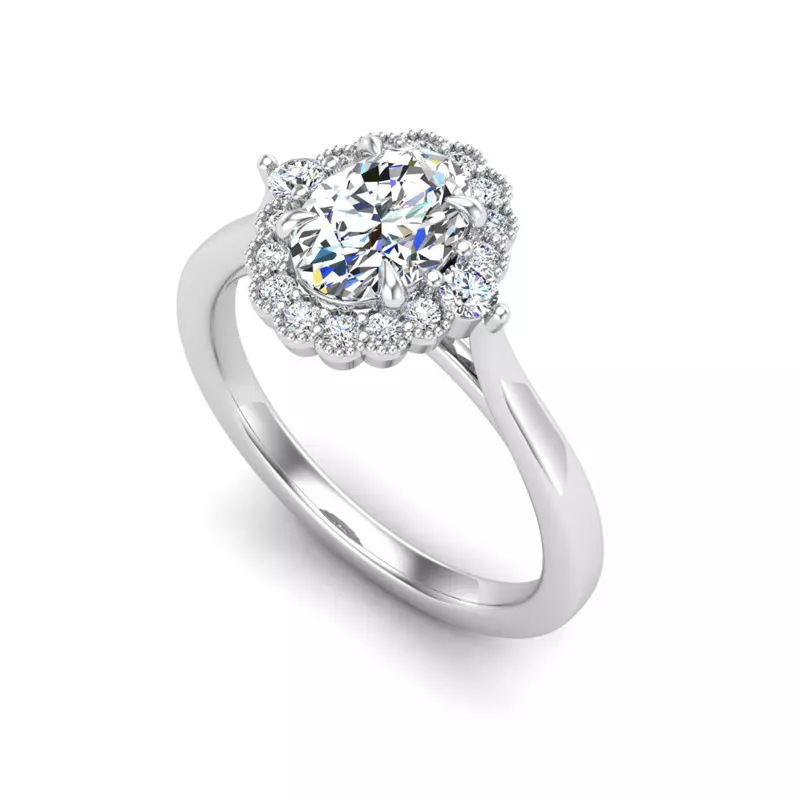 Platinum Blair Halo Engagement Ring