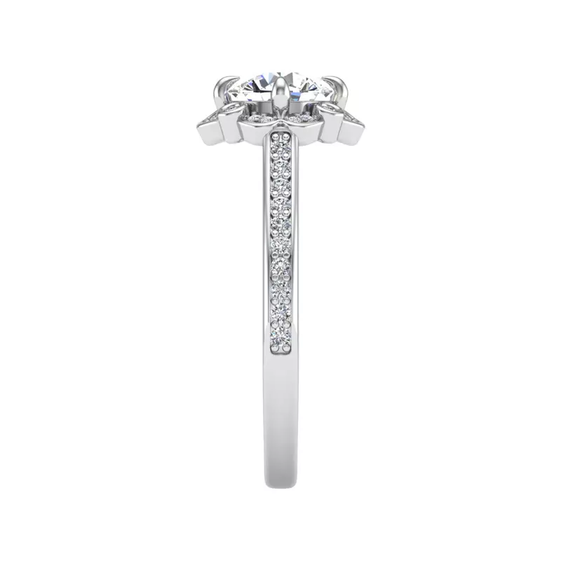 18K White Gold Octavia Halo Engagement Ring