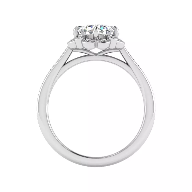 18K White Gold Octavia Halo Engagement Ring