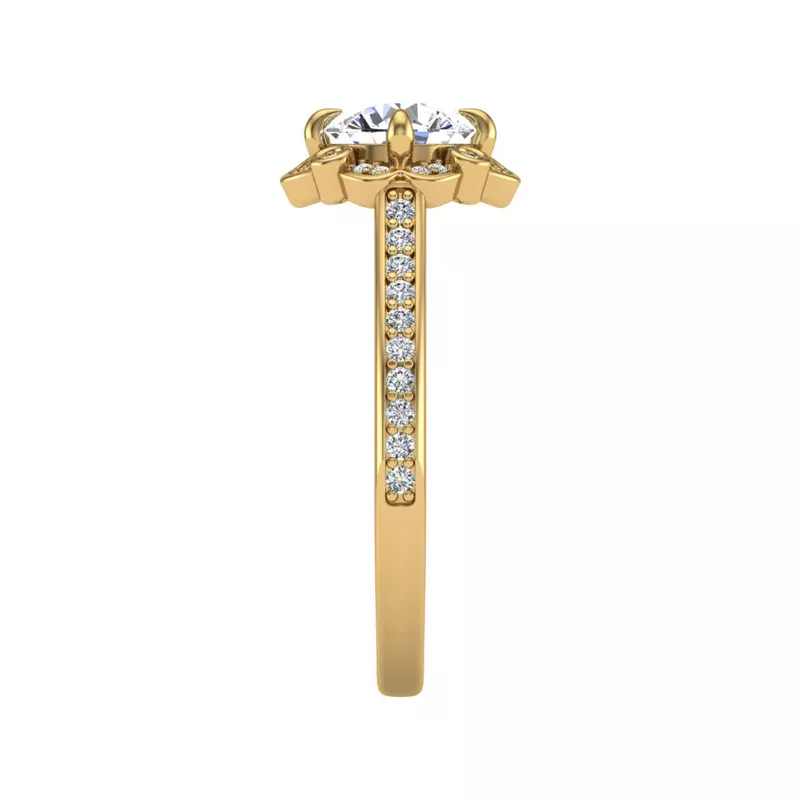 18K Yellow Gold Octavia Halo Engagement Ring