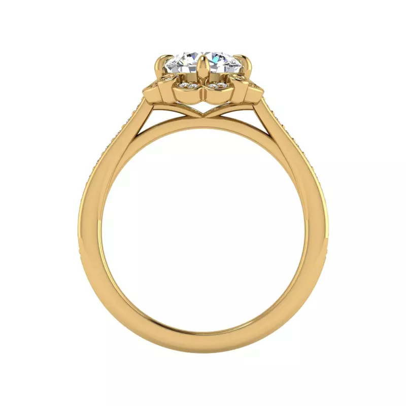 18K Yellow Gold Octavia Halo Engagement Ring
