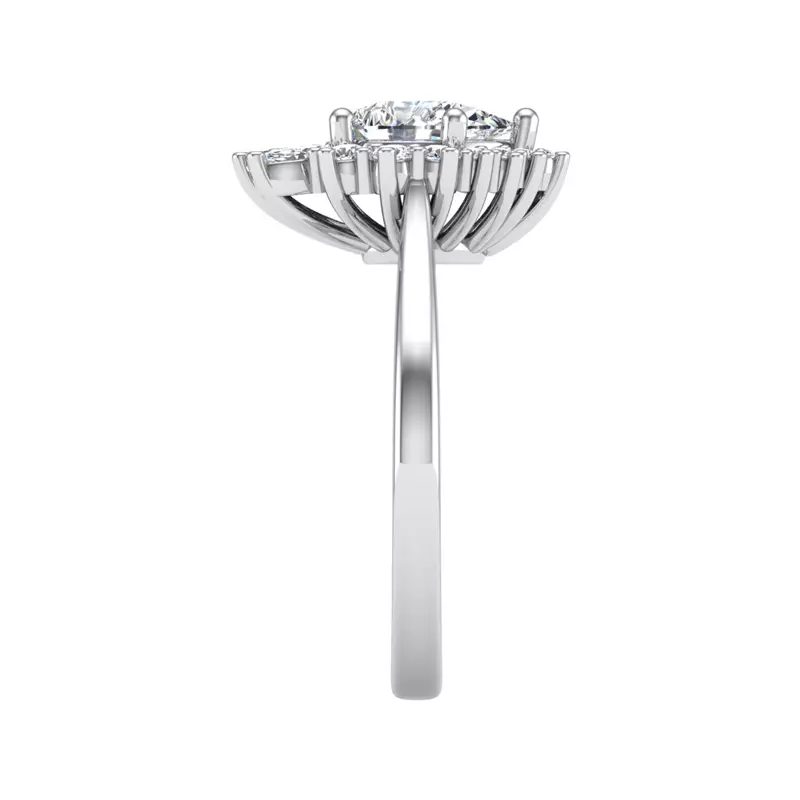 18K White Gold Talia Celestial Halo Engagement Ring