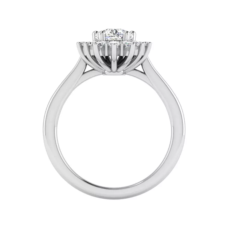 18K White Gold Talia Celestial Halo Engagement Ring