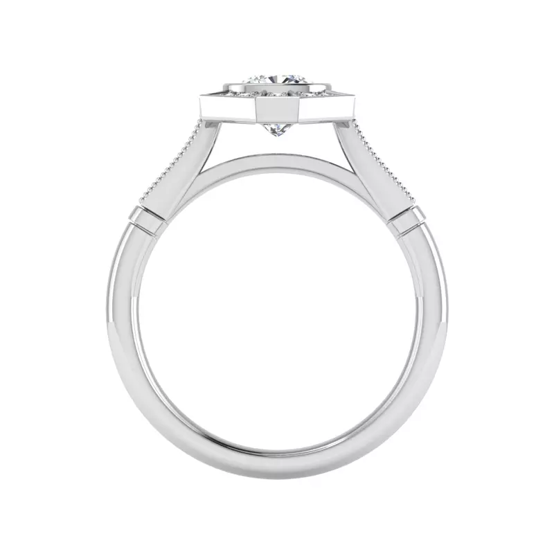 Platinum Fatima Halo Engagement Ring