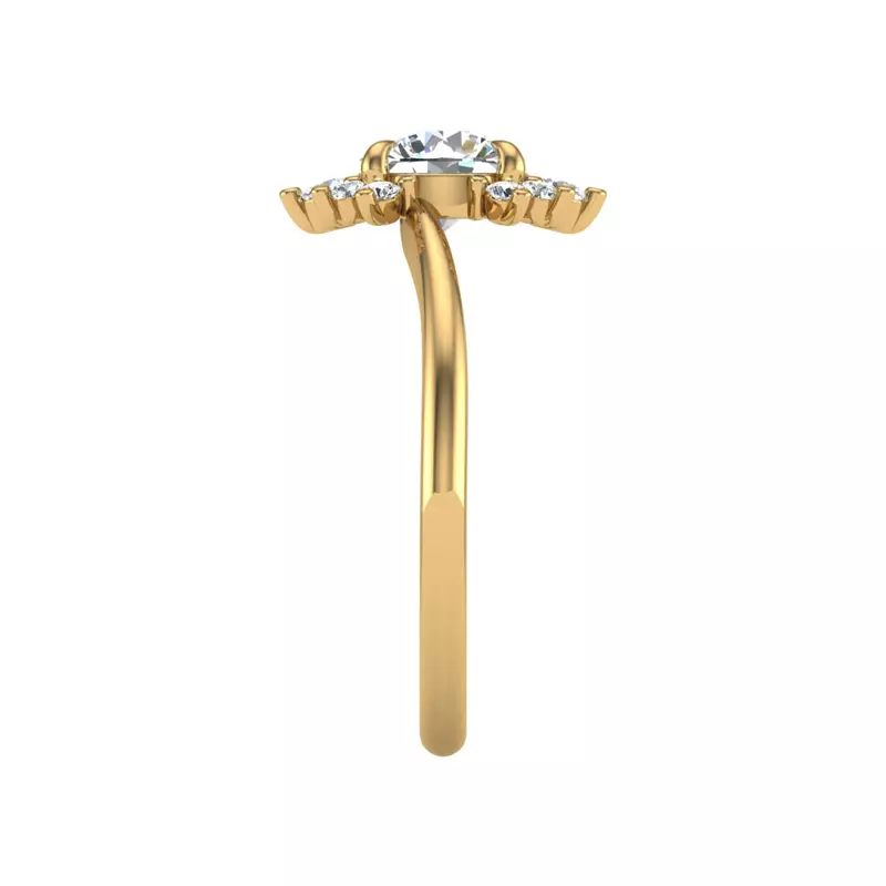 14K Yellow Gold Tatum Half Halo Engagement Ring