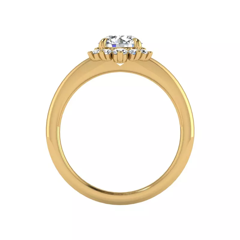 14K Yellow Gold Tatum Half Halo Engagement Ring