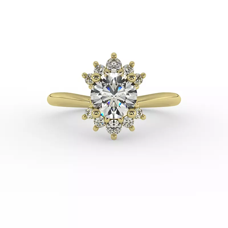 14K Yellow Gold Tatum Half Halo Engagement Ring