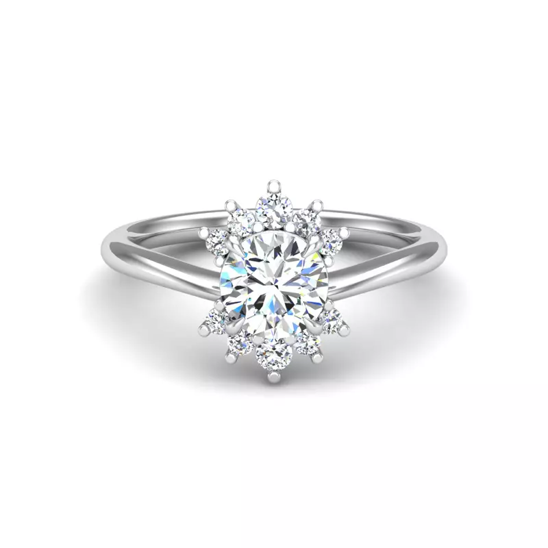 Platinum Tatum Half Halo Engagement Ring