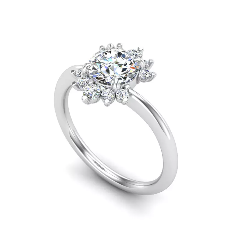 Platinum Tatum Half Halo Engagement Ring