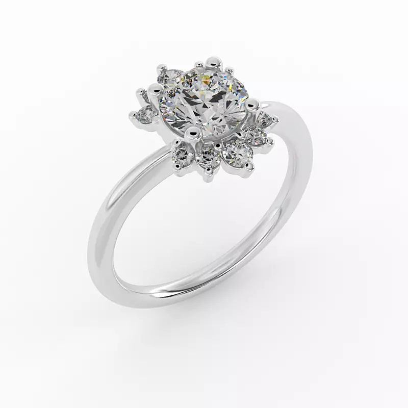 Platinum Tatum Half Halo Engagement Ring