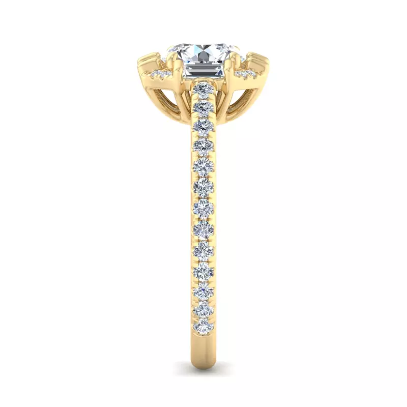 14K Yellow Gold Destiny Halo Engagement Ring