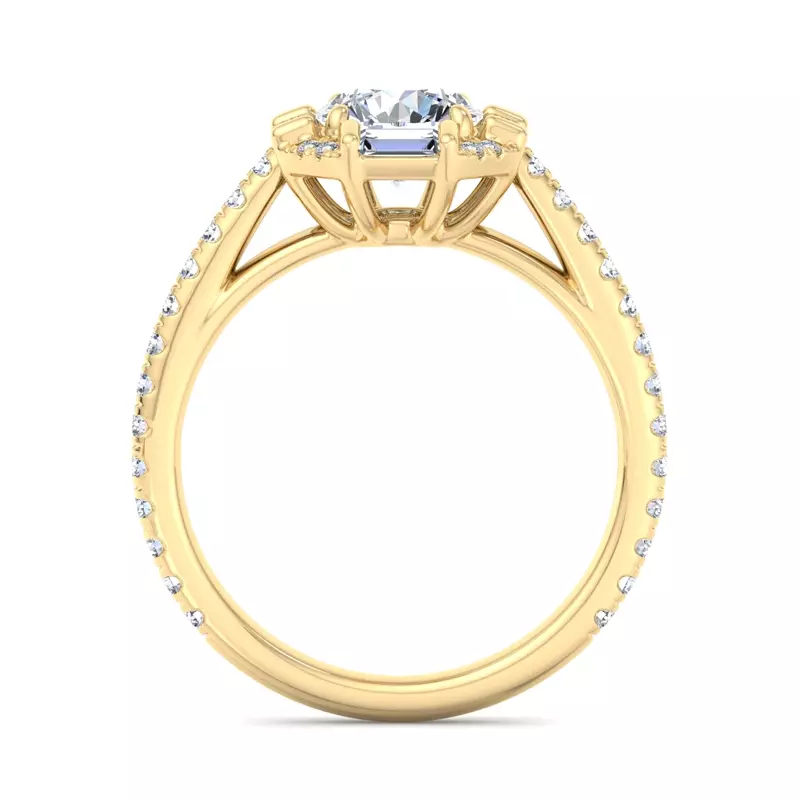 14K Yellow Gold Destiny Halo Engagement Ring