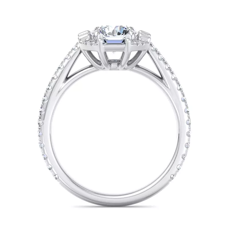 Platinum Destiny Halo Engagement Ring