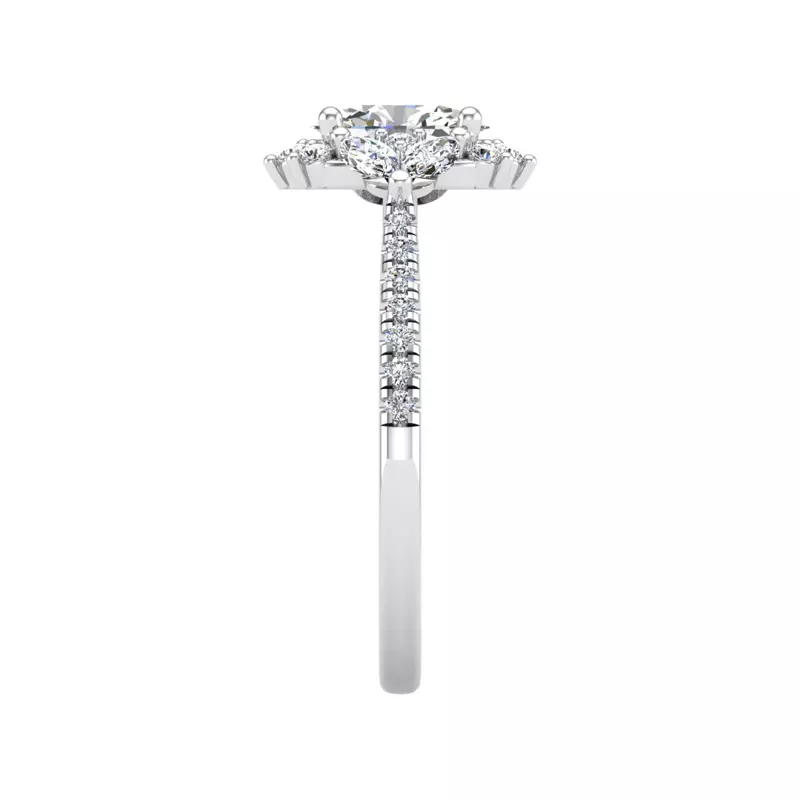 18K White Gold Celeste Halo Engagement Ring