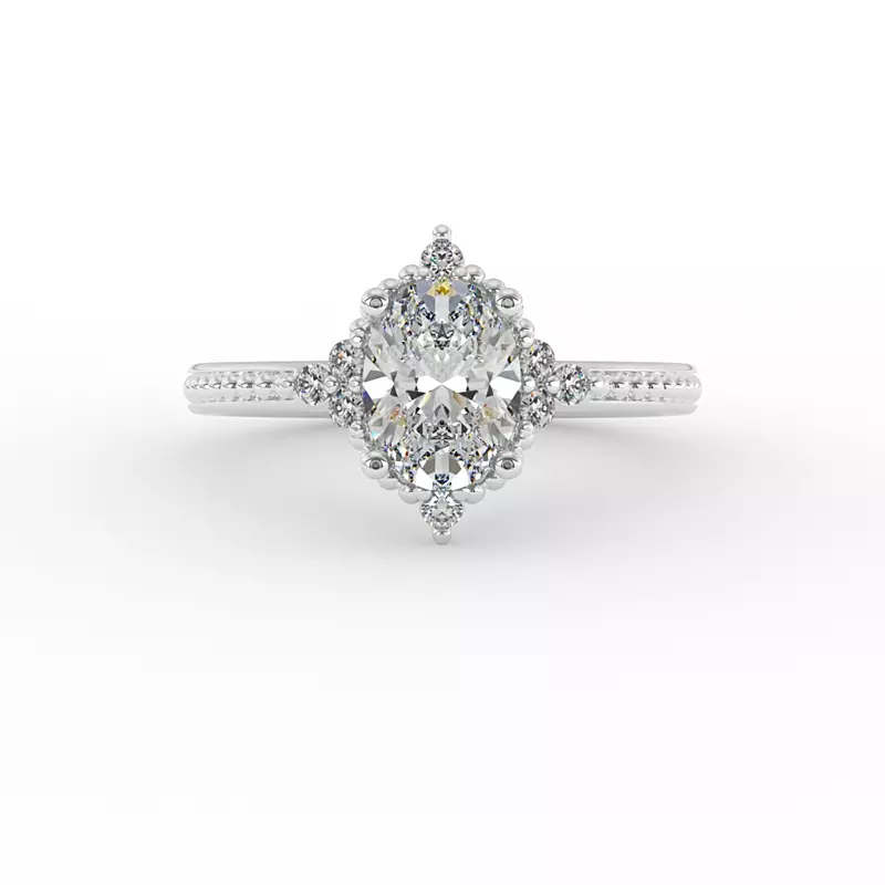 Platinum Ainsley Halo Engagement Ring