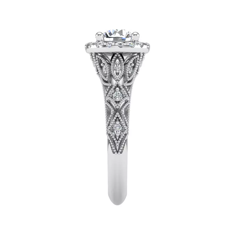 14K White Gold Rylie Halo Engagement Ring