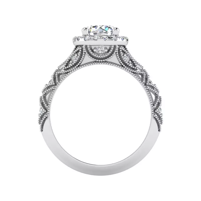14K White Gold Rylie Halo Engagement Ring