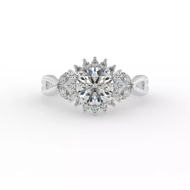 14K White Gold Laura Halo Engagement Ring
