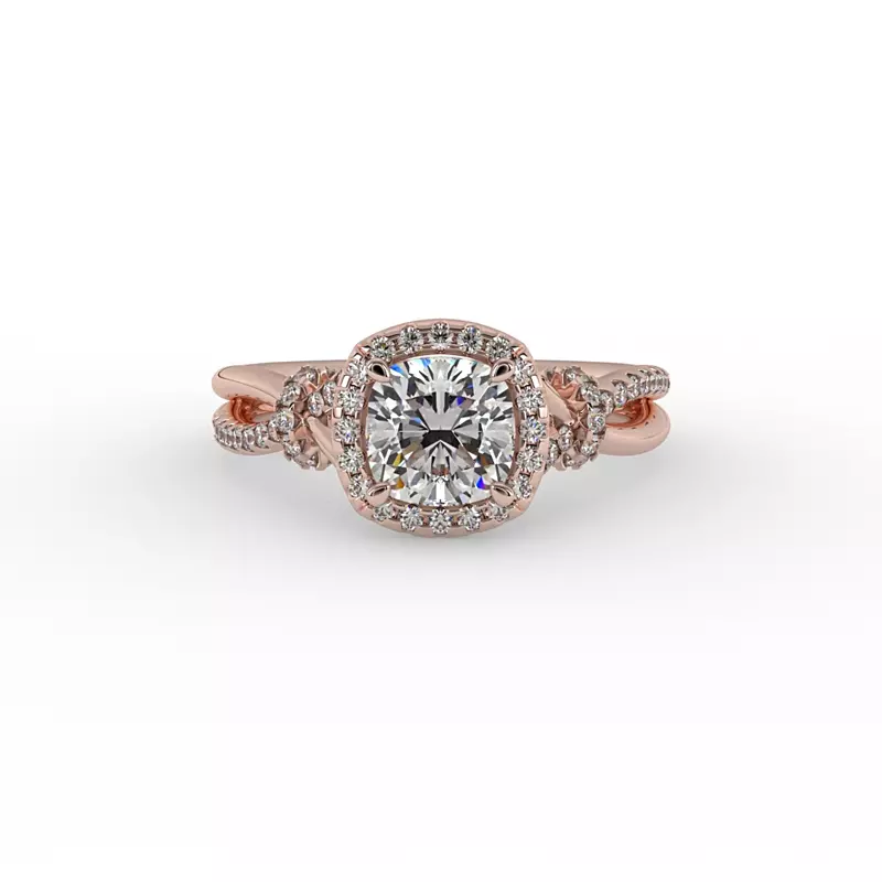 14K Rose Gold Adelynn Halo Engagement Ring