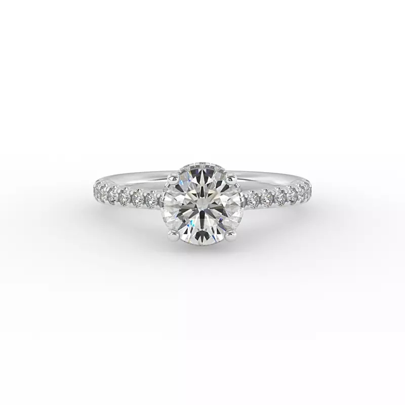 14K White Gold Amora Hidden Halo Engagement Ring