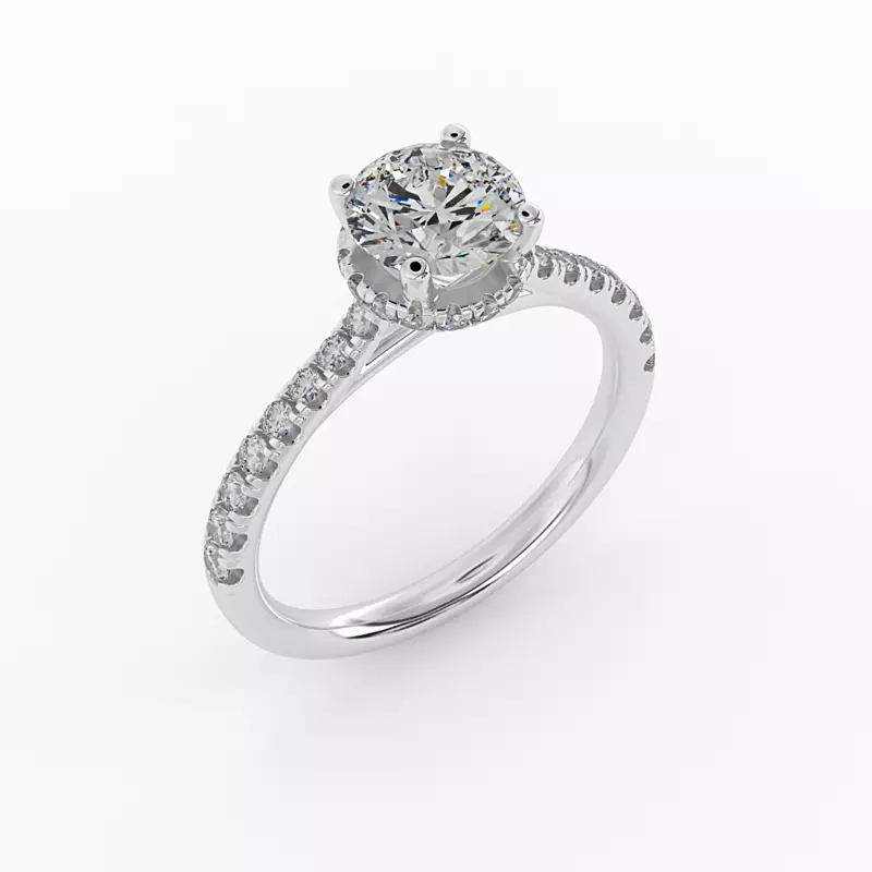 14K White Gold Amora Hidden Halo Engagement Ring