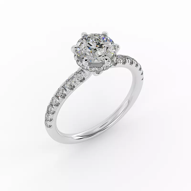 18K White Gold Lainey Halo Engagement Ring