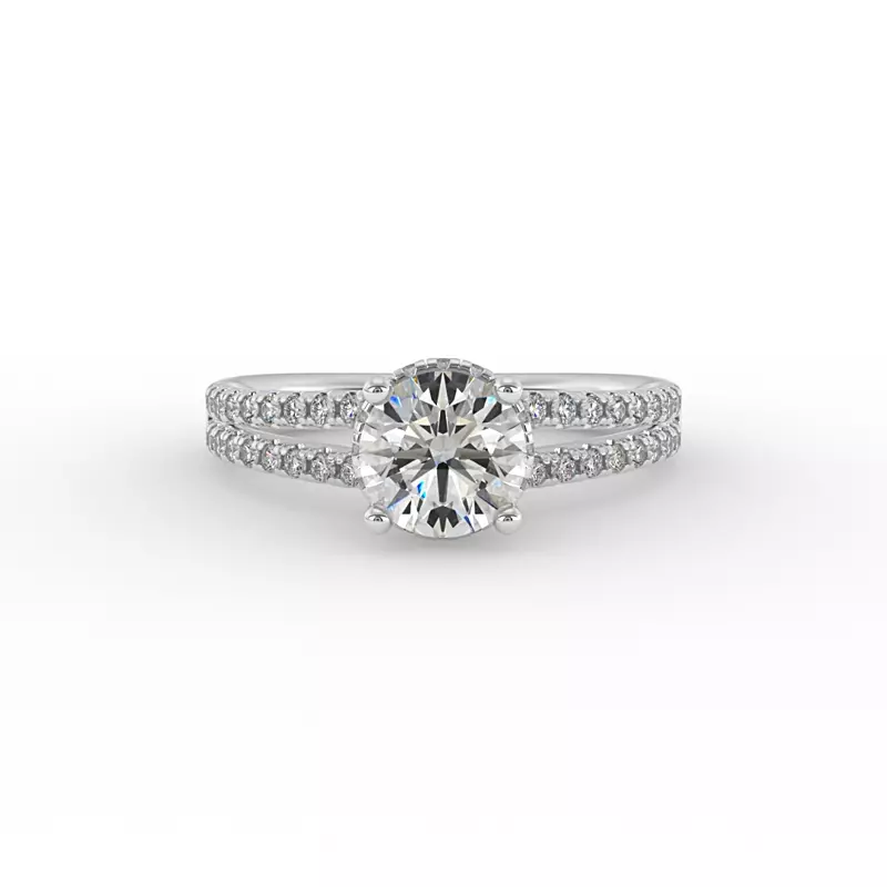 14K White Gold Collins Hidden Halo Engagement Ring