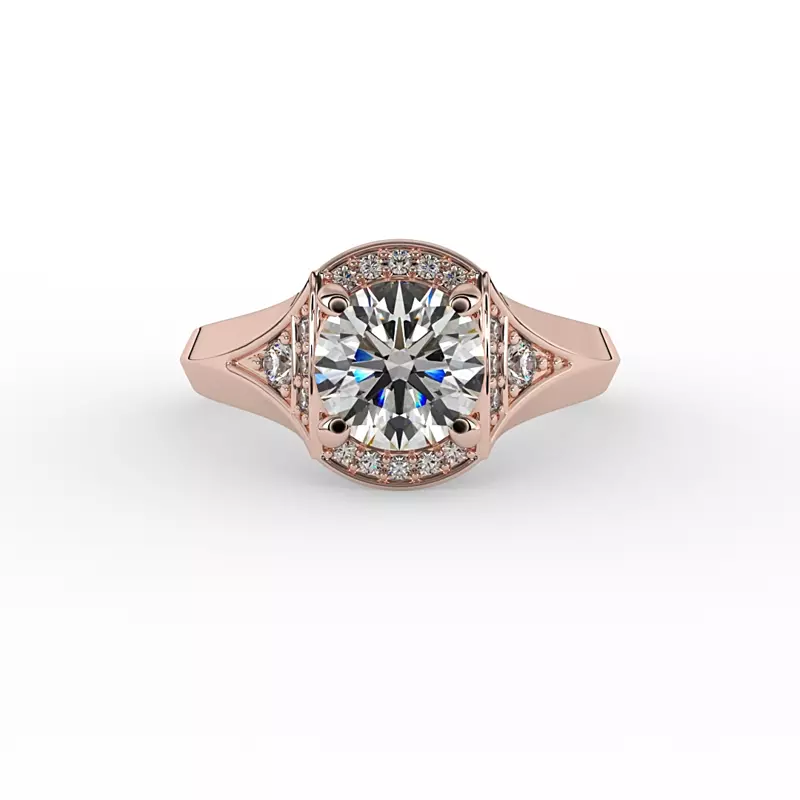 14K Rose Gold Aitana Halo Engagement Ring