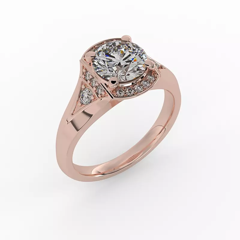 14K Rose Gold Aitana Halo Engagement Ring