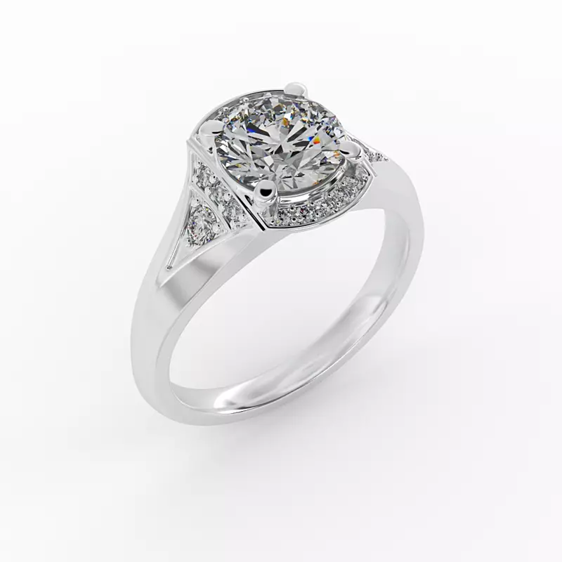 14K White Gold Aitana Halo Engagement Ring