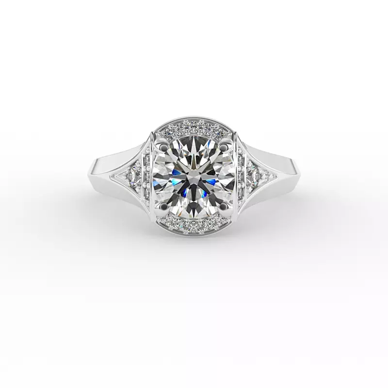 18K White Gold Aitana Halo Engagement Ring