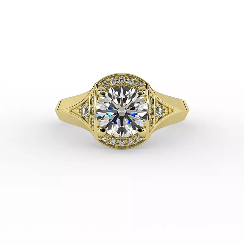 18K Yellow Gold Aitana Halo Engagement Ring