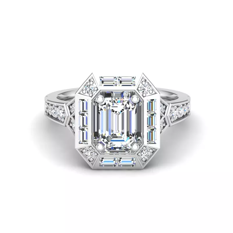 14K White Gold Elle Halo Engagement Ring