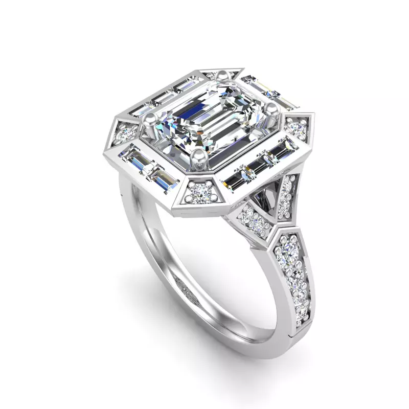 14K White Gold Elle Halo Engagement Ring