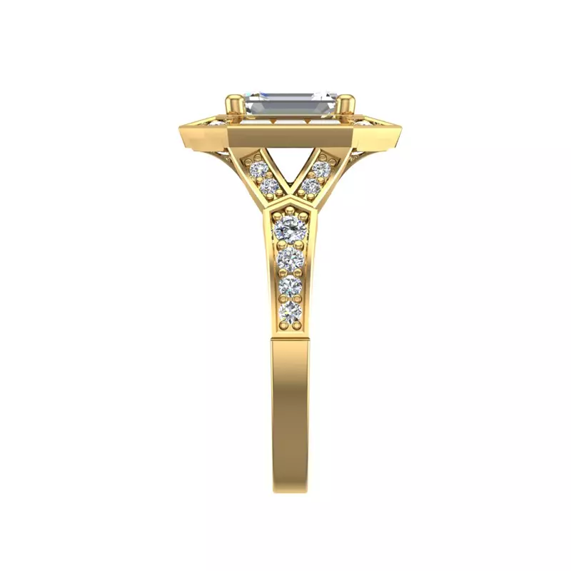 14K Yellow Gold Elle Halo Engagement Ring