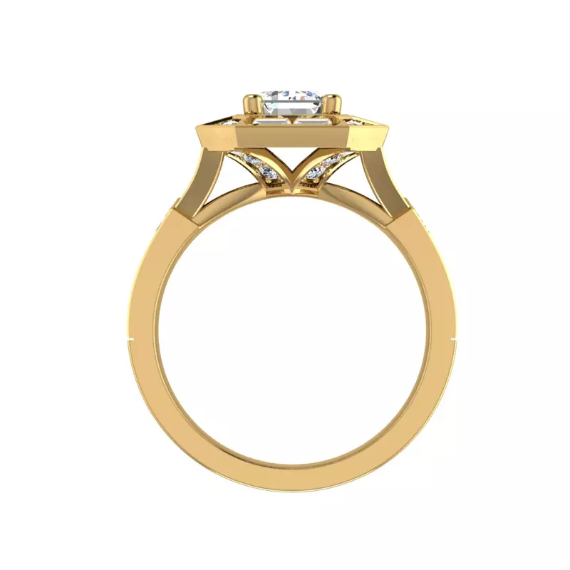 14K Yellow Gold Elle Halo Engagement Ring