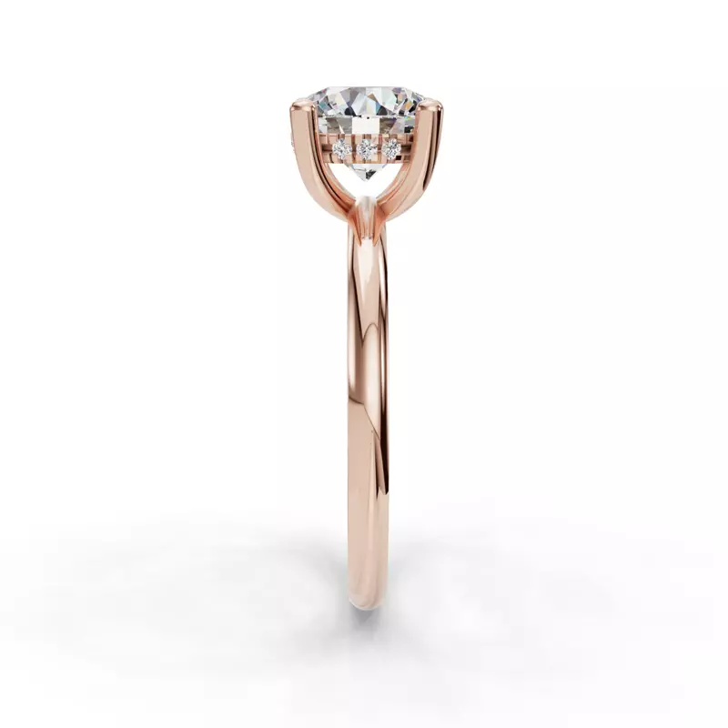 14K Rose Gold Savannah Hidden Halo Engagement Ring