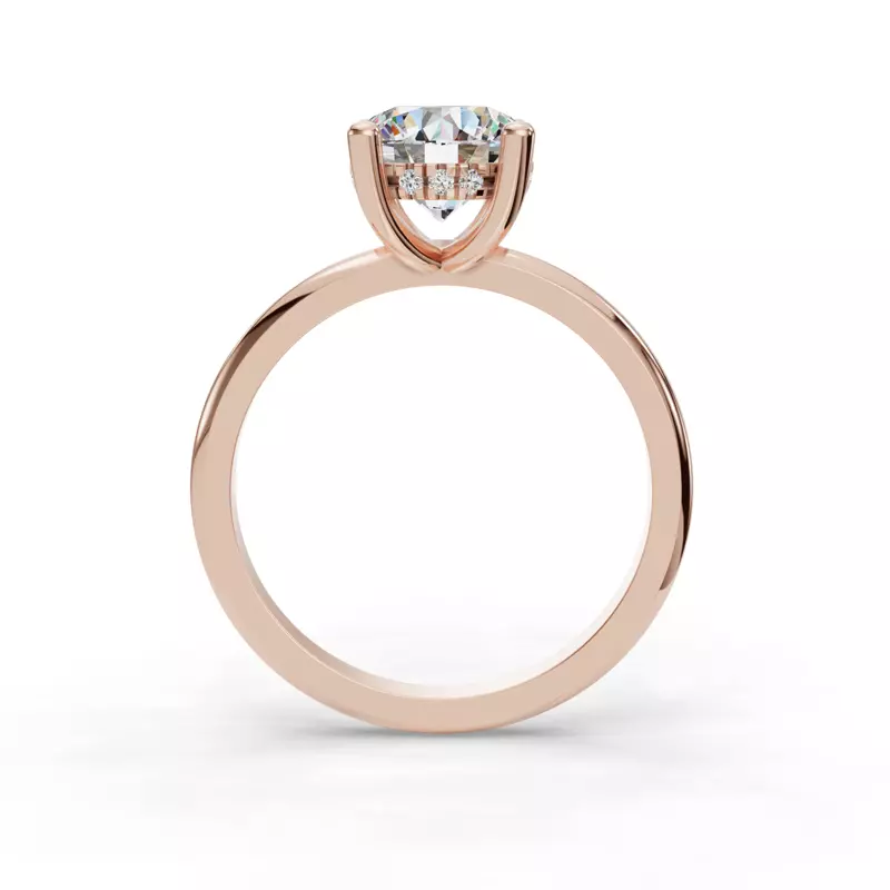 14K Rose Gold Savannah Hidden Halo Engagement Ring