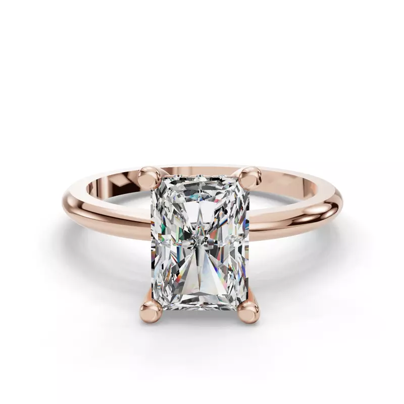 14K Rose Gold Savannah Hidden Halo Engagement Ring
